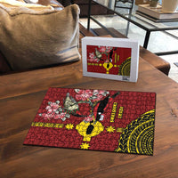 Rotuma Christmas Puzzle Rotuma Myzomela Birds With Hibiscus Flowers - Polynesian Pride