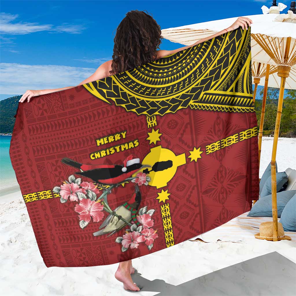 Rotuma Christmas Sarong Rotuma Myzomela Birds With Hibiscus Flowers - Polynesian Pride