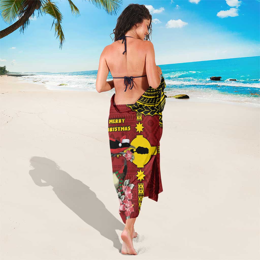 Rotuma Christmas Sarong Rotuma Myzomela Birds With Hibiscus Flowers - Polynesian Pride