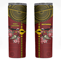 Rotuma Christmas Skinny Tumbler Rotuma Myzomela Birds With Hibiscus Flowers - Polynesian Pride