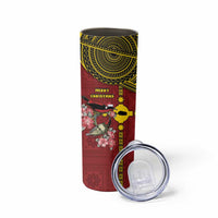 Rotuma Christmas Skinny Tumbler Rotuma Myzomela Birds With Hibiscus Flowers - Polynesian Pride