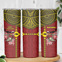 Rotuma Christmas Skinny Tumbler Rotuma Myzomela Birds With Hibiscus Flowers - Polynesian Pride