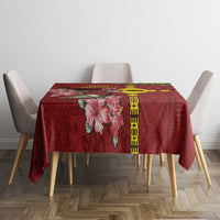 Rotuma Christmas Tablecloth Rotuma Myzomela Birds With Hibiscus Flowers - Polynesian Pride