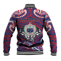 Personalised Samoa Gym Baseball Jacket Muscle Samoan Tribal Waves DT05 - Polynesian Pride