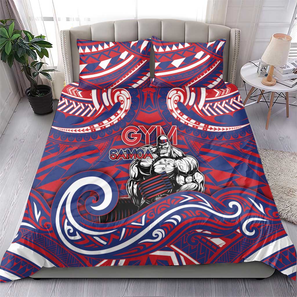 Samoa Gym Bedding Set Muscle Samoan Tribal Waves DT05 - Polynesian Pride