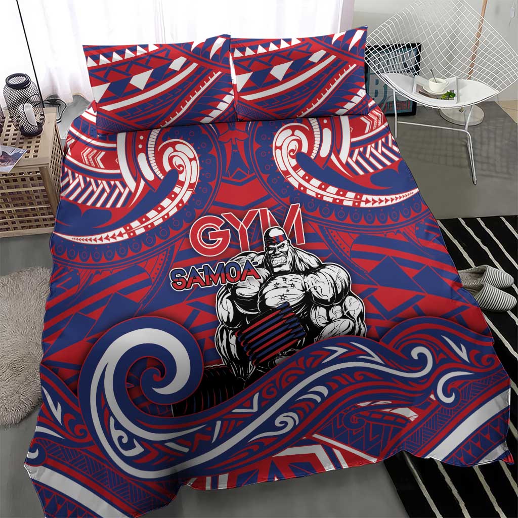 Samoa Gym Bedding Set Muscle Samoan Tribal Waves DT05 - Polynesian Pride