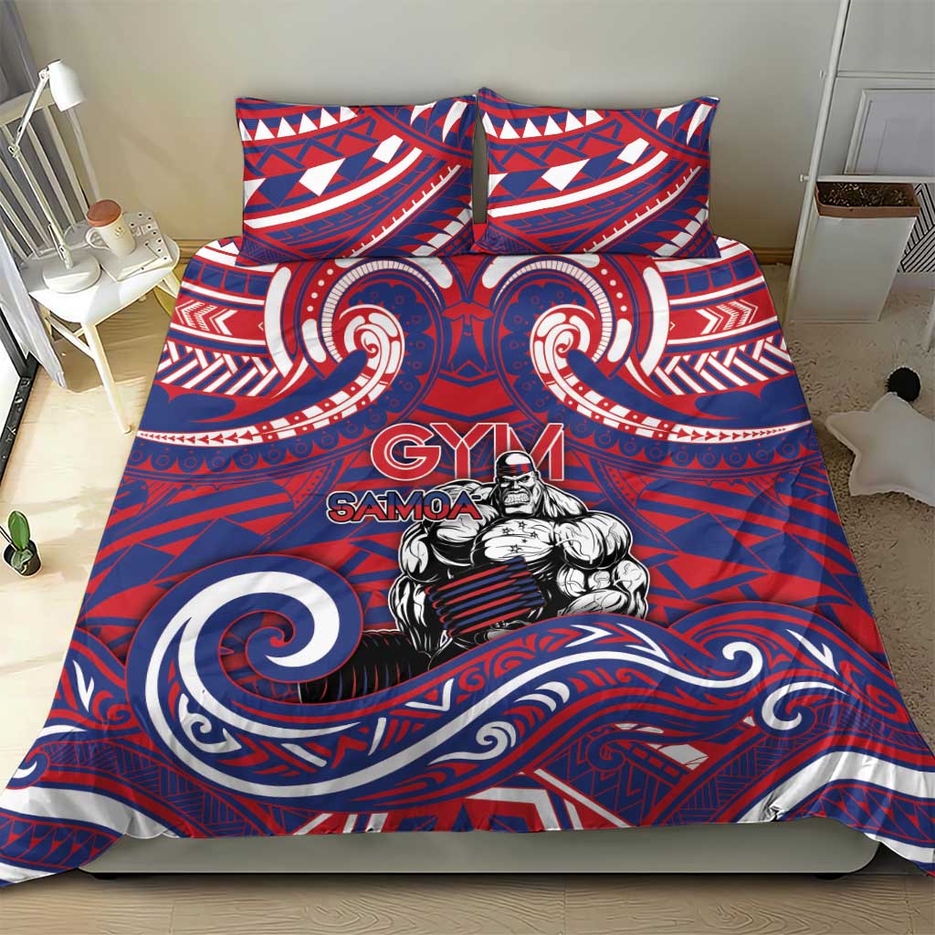Samoa Gym Bedding Set Muscle Samoan Tribal Waves DT05 - Polynesian Pride