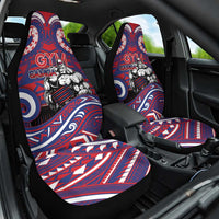 Samoa Gym Car Seat Cover Muscle Samoan Tribal Waves DT05 One Size Navy - Polynesian Pride
