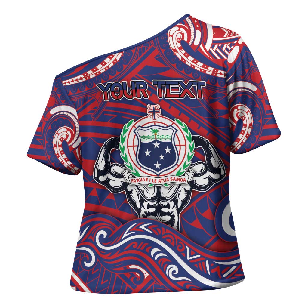 Personalised Samoa Gym Cross Shoulder Shirt Muscle Samoan Tribal Waves DT05 - Polynesian Pride