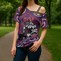 Personalised Samoa Gym Cross Shoulder Shirt Muscle Samoan Tribal Waves DT05 - Polynesian Pride