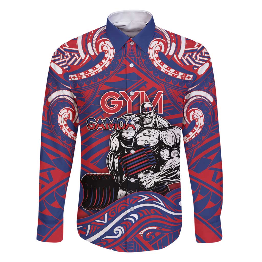 Personalised Samoa Gym Family Matching Short Sleeve Bodycon Dress and Hawaiian Shirt Muscle Samoan Tribal Waves - Polynesian Pride