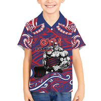 Personalised Samoa Gym Family Matching Summer Maxi Dress and Hawaiian Shirt Muscle Samoan Tribal Waves - Polynesian Pride