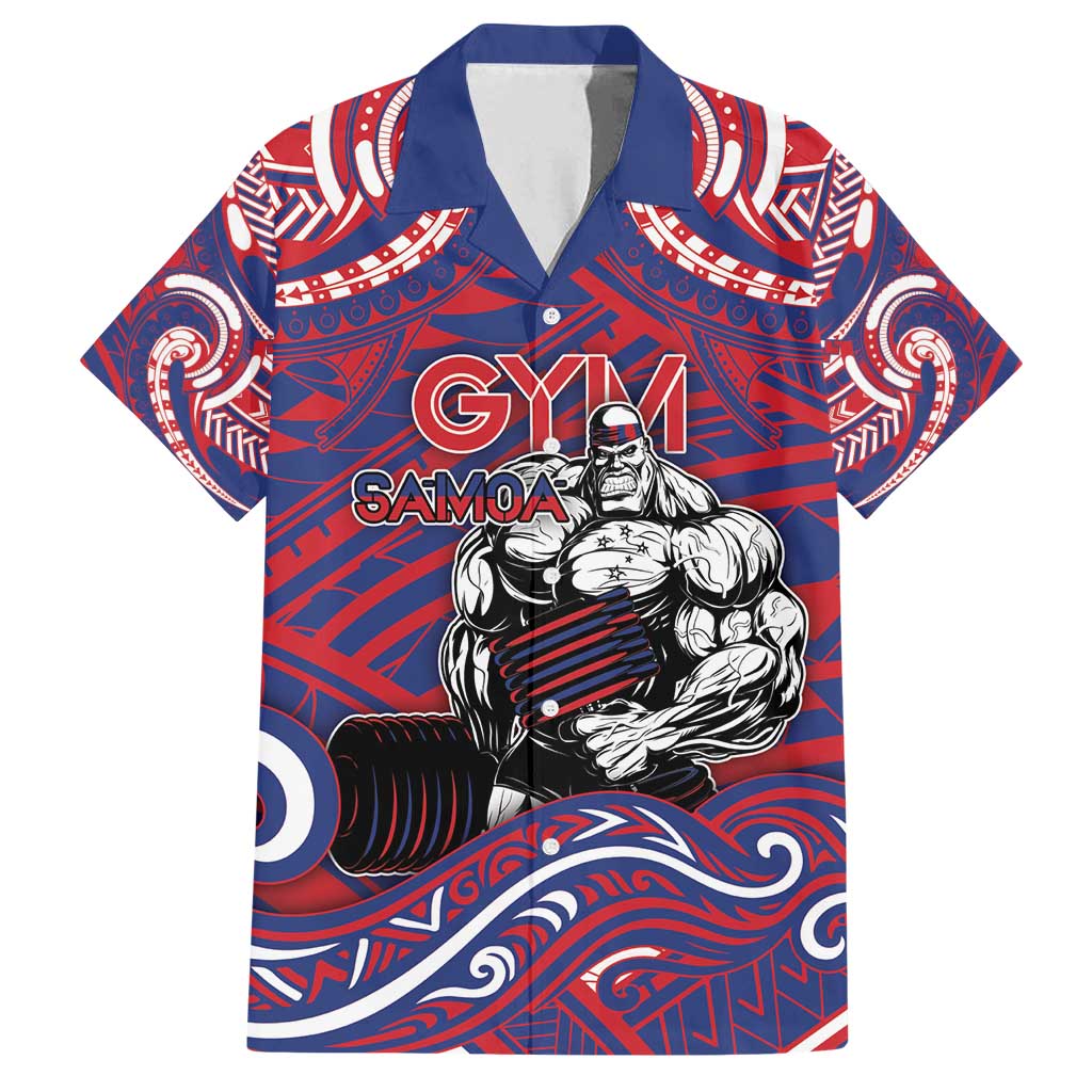 Personalised Samoa Gym Family Matching Tank Maxi Dress and Hawaiian Shirt Muscle Samoan Tribal Waves - Polynesian Pride