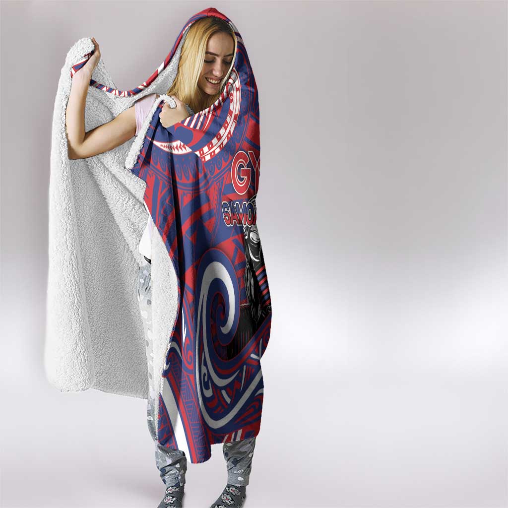 Samoa Gym Hooded Blanket Muscle Samoan Tribal Waves - Polynesian Pride