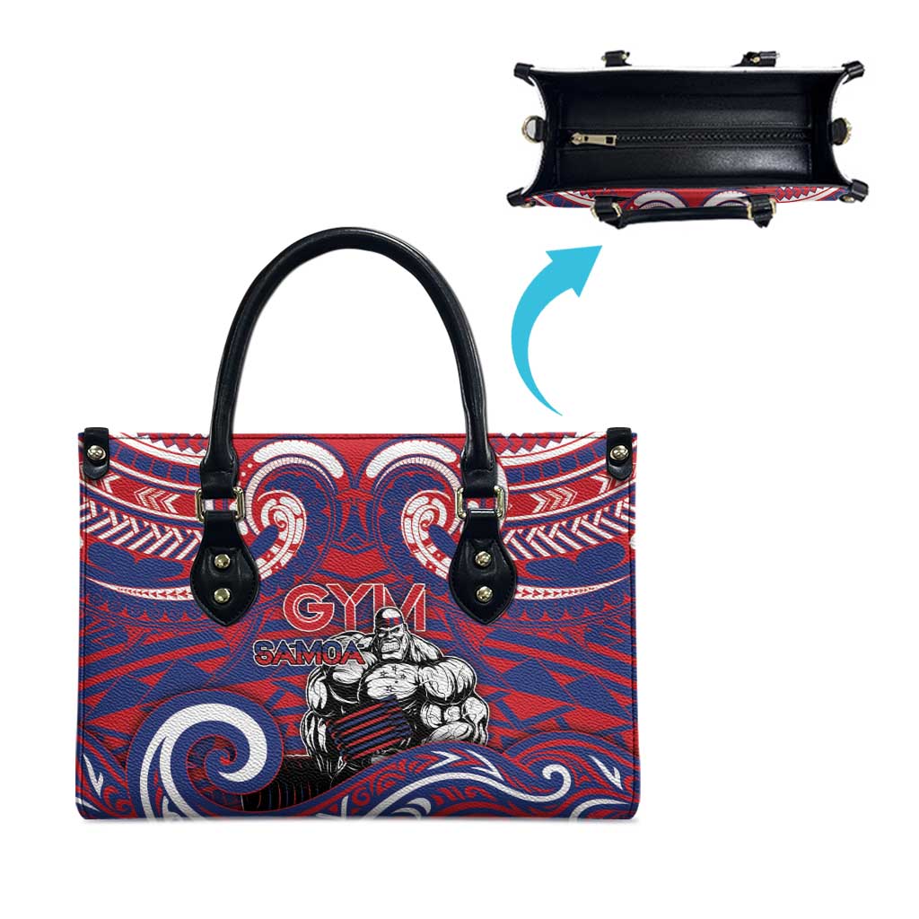 Samoa Gym Leather Bag Muscle Samoan Tribal Waves - Polynesian Pride
