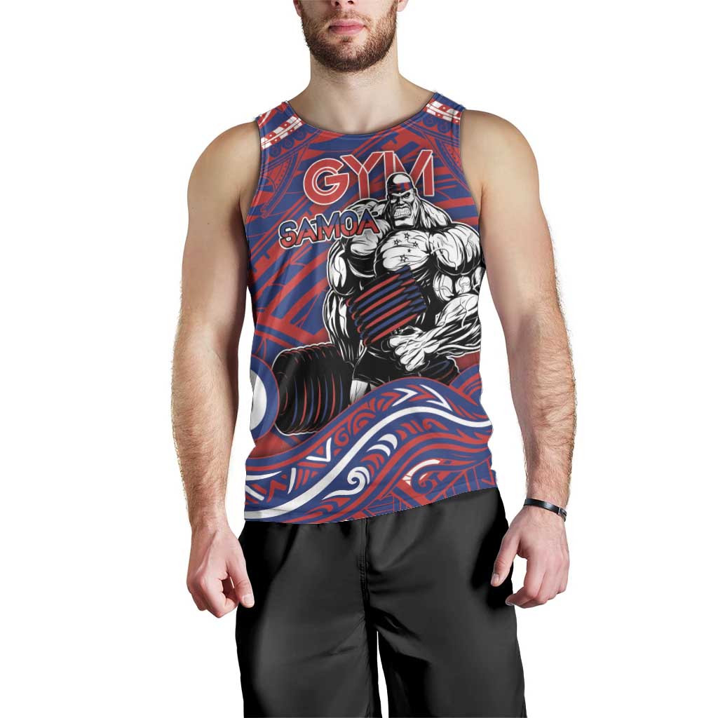 Personalised Samoa Gym Men Tank Top Muscle Samoan Tribal Waves DT05 - Polynesian Pride