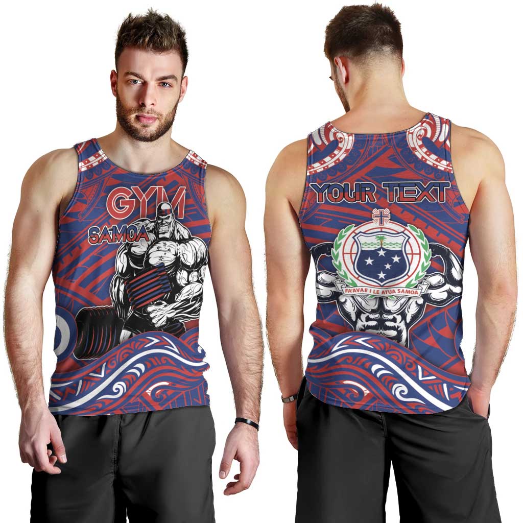Personalised Samoa Gym Men Tank Top Muscle Samoan Tribal Waves DT05 - Polynesian Pride