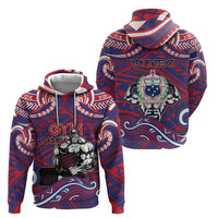 Personalised Samoa Gym Zip Hoodie Muscle Samoan Tribal Waves - Polynesian Pride
