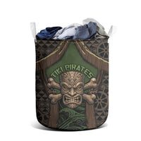 Hawaii Tiki Pirates Laundry Basket Kakau Pattern Polynesian Style