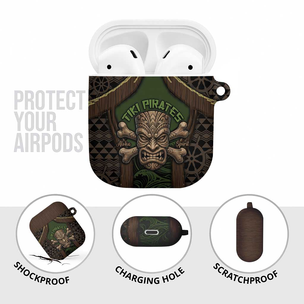 Hawaii Tiki Pirates AirPods Case Kakau Pattern Polynesian Style