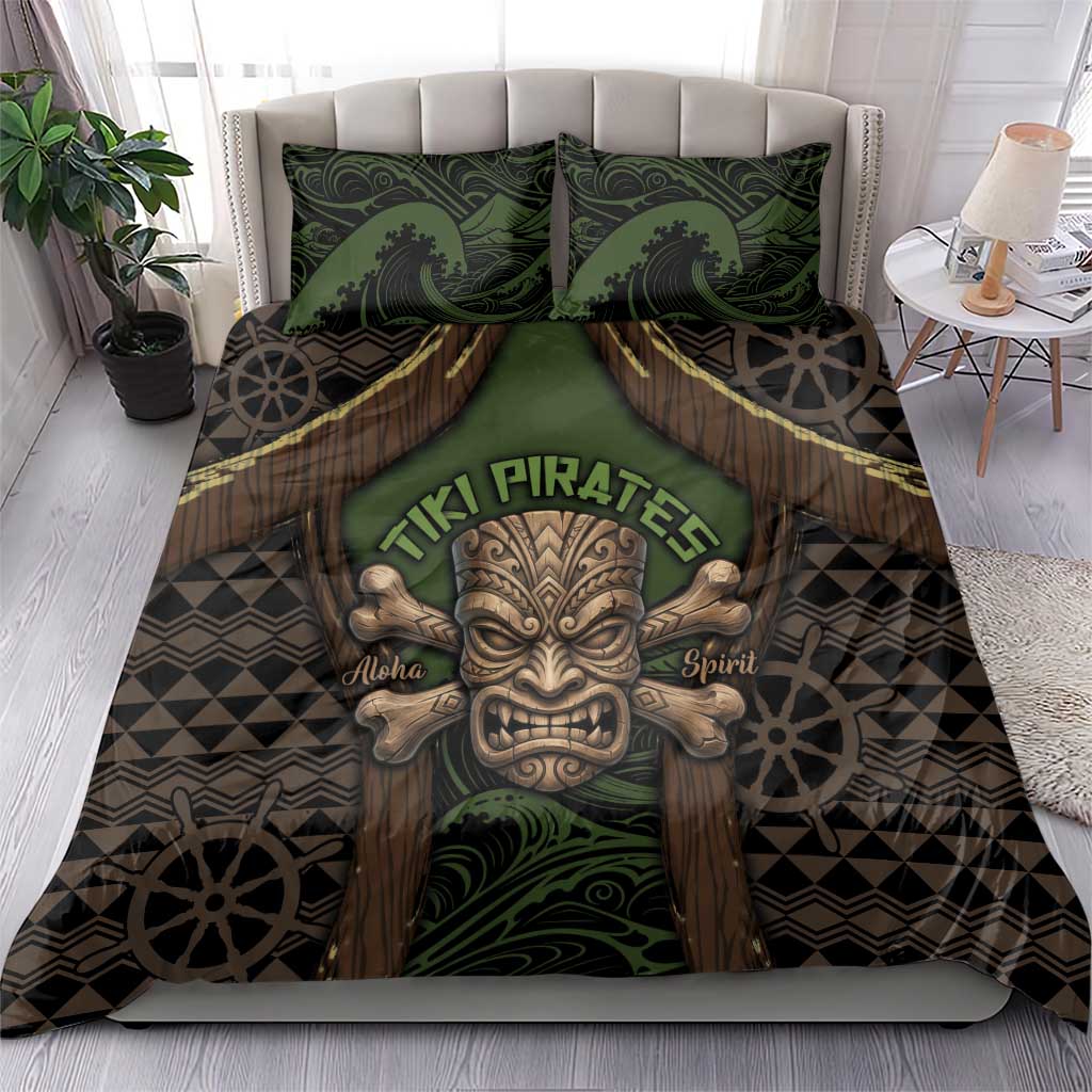 Hawaii Tiki Pirates Bedding Set Kakau Pattern Polynesian Style