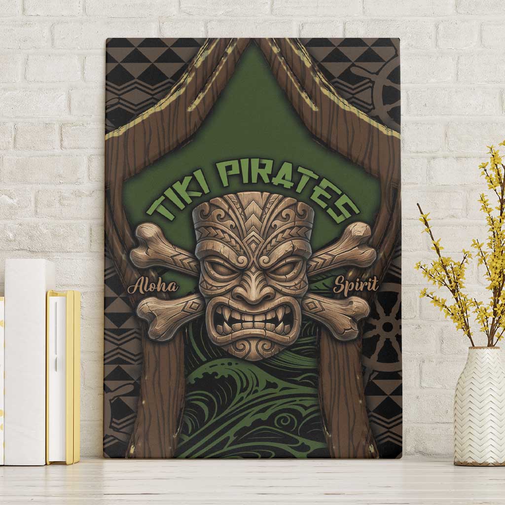 Hawaii Tiki Pirates Canvas Wall Art Kakau Pattern Polynesian Style