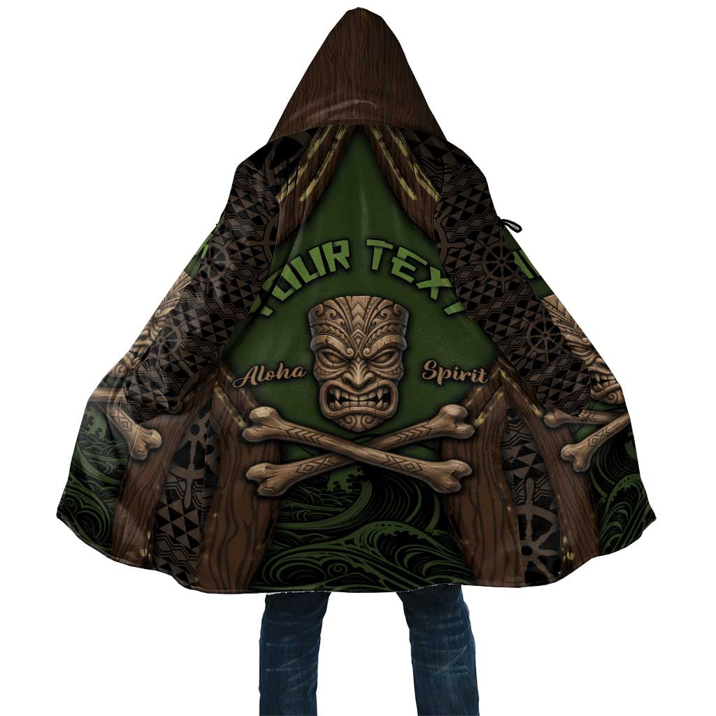 Personalised Hawaii Tiki Pirates Cloak Kakau Pattern Polynesian Style