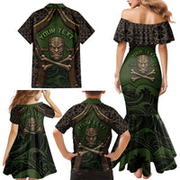 Personalised Hawaii Tiki Pirates Family Matching Mermaid Dress and Hawaiian Shirt Kakau Pattern Polynesian Style DT05 - Polynesian Pride