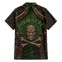Personalised Hawaii Tiki Pirates Family Matching Off Shoulder Maxi Dress and Hawaiian Shirt Kakau Pattern Polynesian Style DT05 - Polynesian Pride