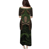 Personalised Hawaii Tiki Pirates Family Matching Puletasi and Hawaiian Shirt Kakau Pattern Polynesian Style