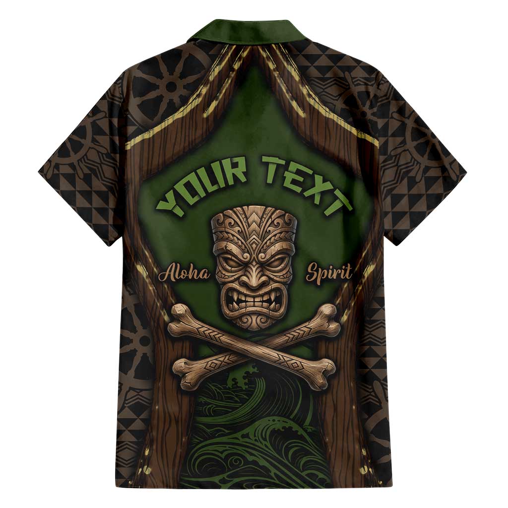 Personalised Hawaii Tiki Pirates Family Matching Tank Maxi Dress and Hawaiian Shirt Kakau Pattern Polynesian Style DT05 - Polynesian Pride