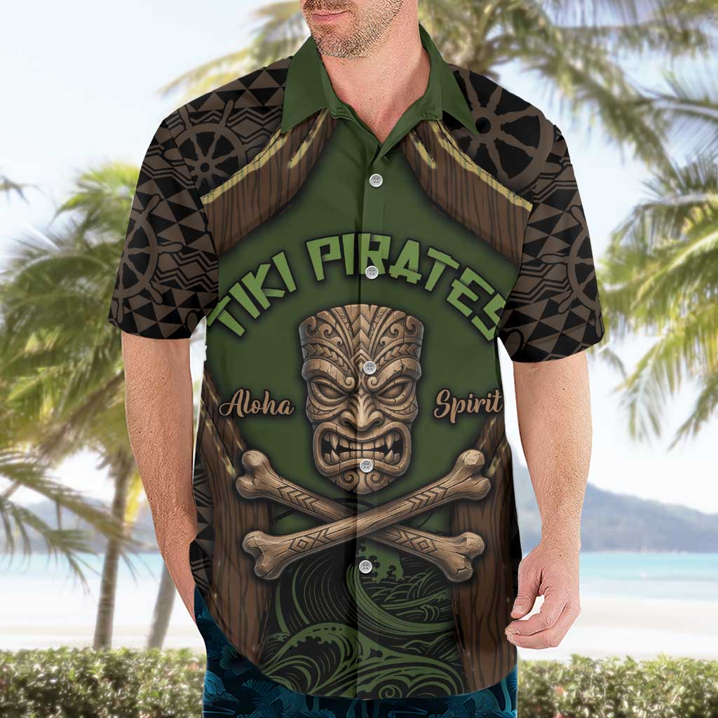 Personalised Hawaii Tiki Pirates Hawaiian Shirt Kakau Pattern Polynesian Style