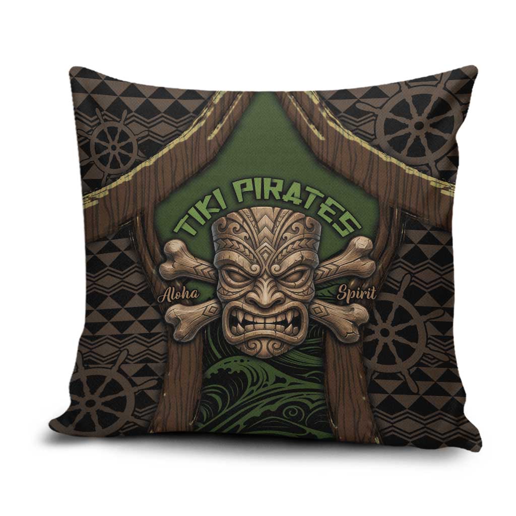 Hawaii Tiki Pirates Pillow Cover Kakau Pattern Polynesian Style