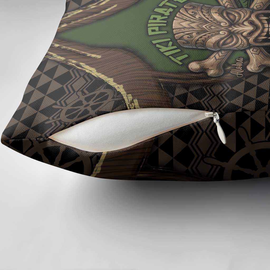Hawaii Tiki Pirates Pillow Cover Kakau Pattern Polynesian Style