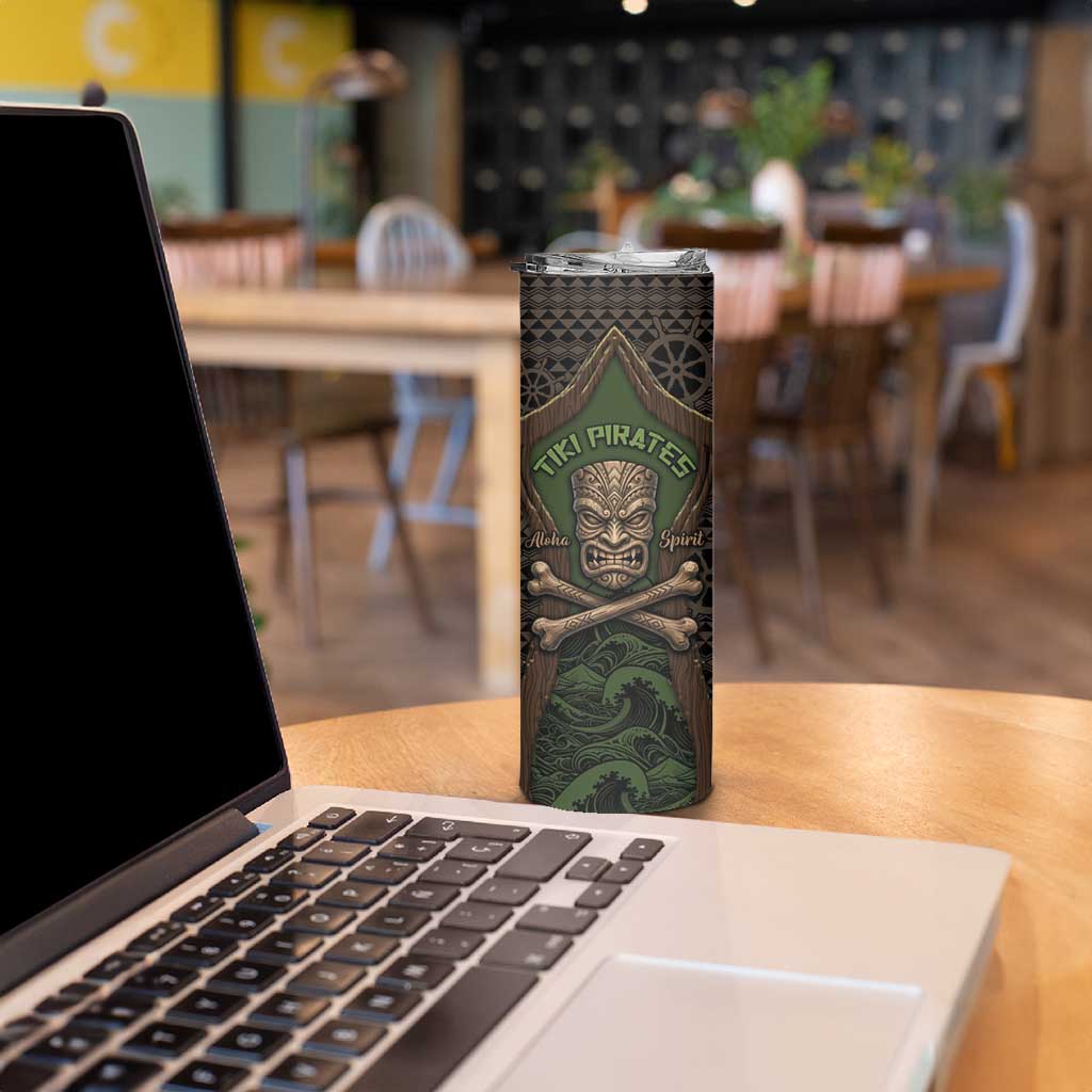 Personalised Hawaii Tiki Pirates Skinny Tumbler Kakau Pattern Polynesian Style DT05 - Polynesian Pride
