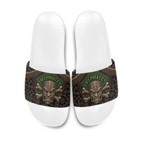 Hawaii Tiki Pirates Slide Sandals Kakau Pattern Polynesian Style