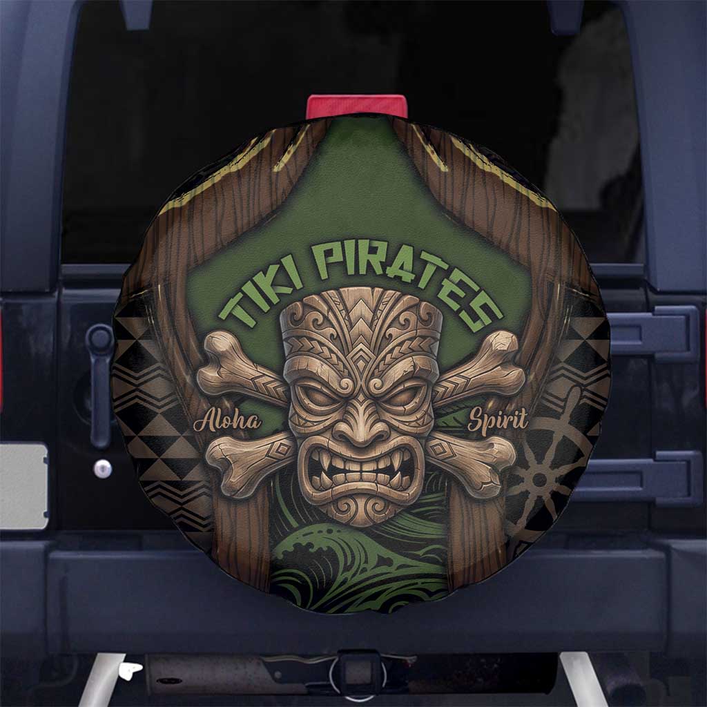 Hawaii Tiki Pirates Spare Tire Cover Kakau Pattern Polynesian Style