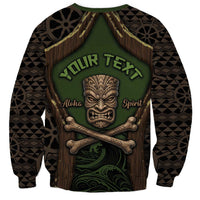 Personalised Hawaii Tiki Pirates Sweatshirt Kakau Pattern Polynesian Style