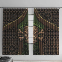 Hawaii Tiki Pirates Window Curtain Kakau Pattern Polynesian Style