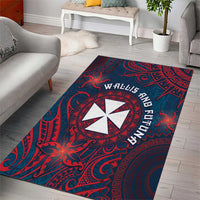 Wallis And Futuna Area Rug Hibiscus Polynesian Tribal Pattern