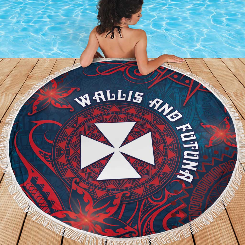 Wallis And Futuna Beach Blanket Hibiscus Polynesian Tribal Pattern