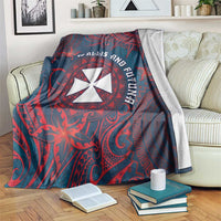 Wallis And Futuna Blanket Hibiscus Polynesian Tribal Pattern