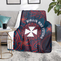 Wallis And Futuna Blanket Hibiscus Polynesian Tribal Pattern