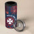 Personalised Wallis And Futuna 4 in 1 Can Cooler Tumbler Hibiscus Polynesian Tribal Pattern