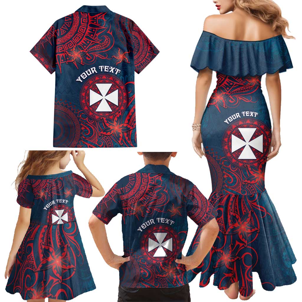 Personalised Wallis And Futuna Family Matching Mermaid Dress and Hawaiian Shirt Hibiscus Polynesian Tribal Pattern