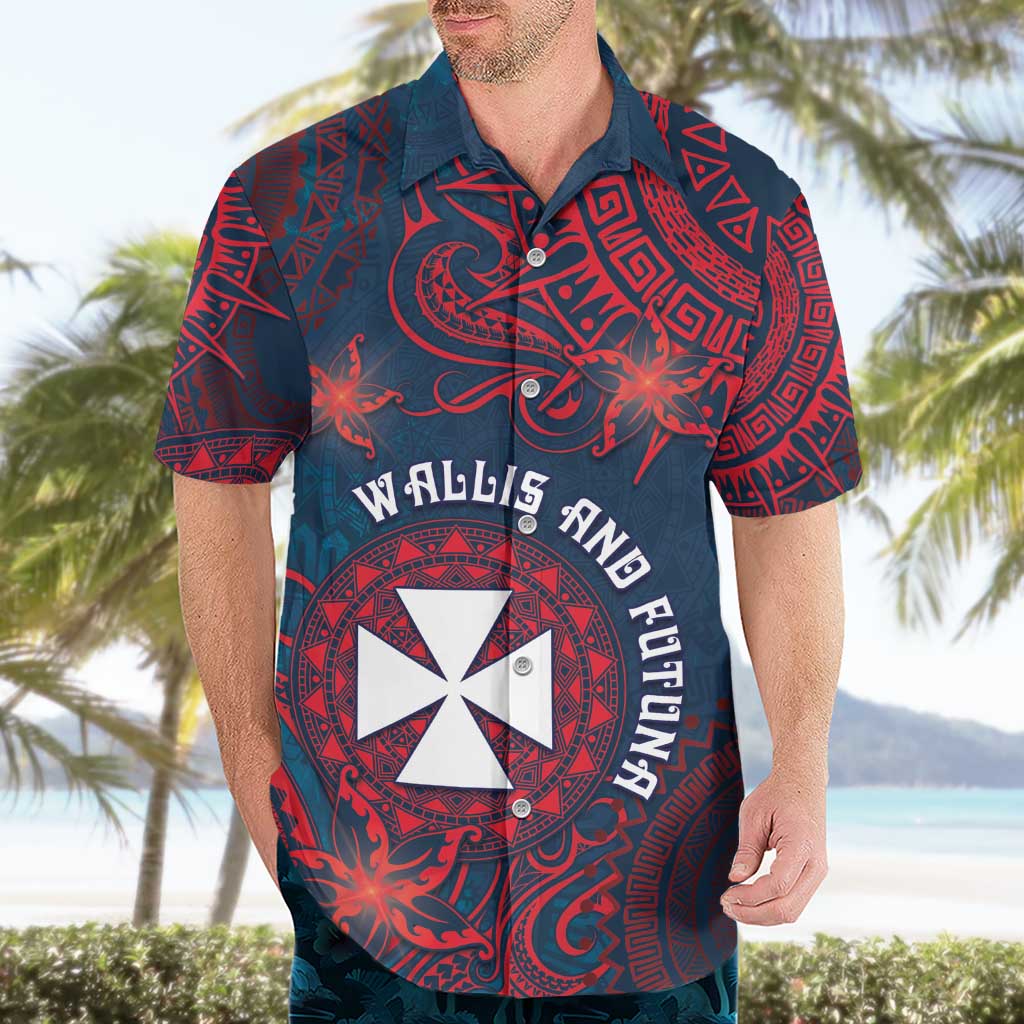 Personalised Wallis And Futuna Hawaiian Shirt Hibiscus Polynesian Tribal Pattern