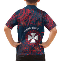 Personalised Wallis And Futuna Hawaiian Shirt Hibiscus Polynesian Tribal Pattern