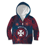 Personalised Wallis And Futuna Kid Hoodie Hibiscus Polynesian Tribal Pattern