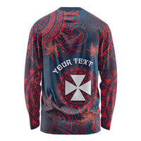 Personalised Wallis And Futuna Long Sleeve Shirt Hibiscus Polynesian Tribal Pattern