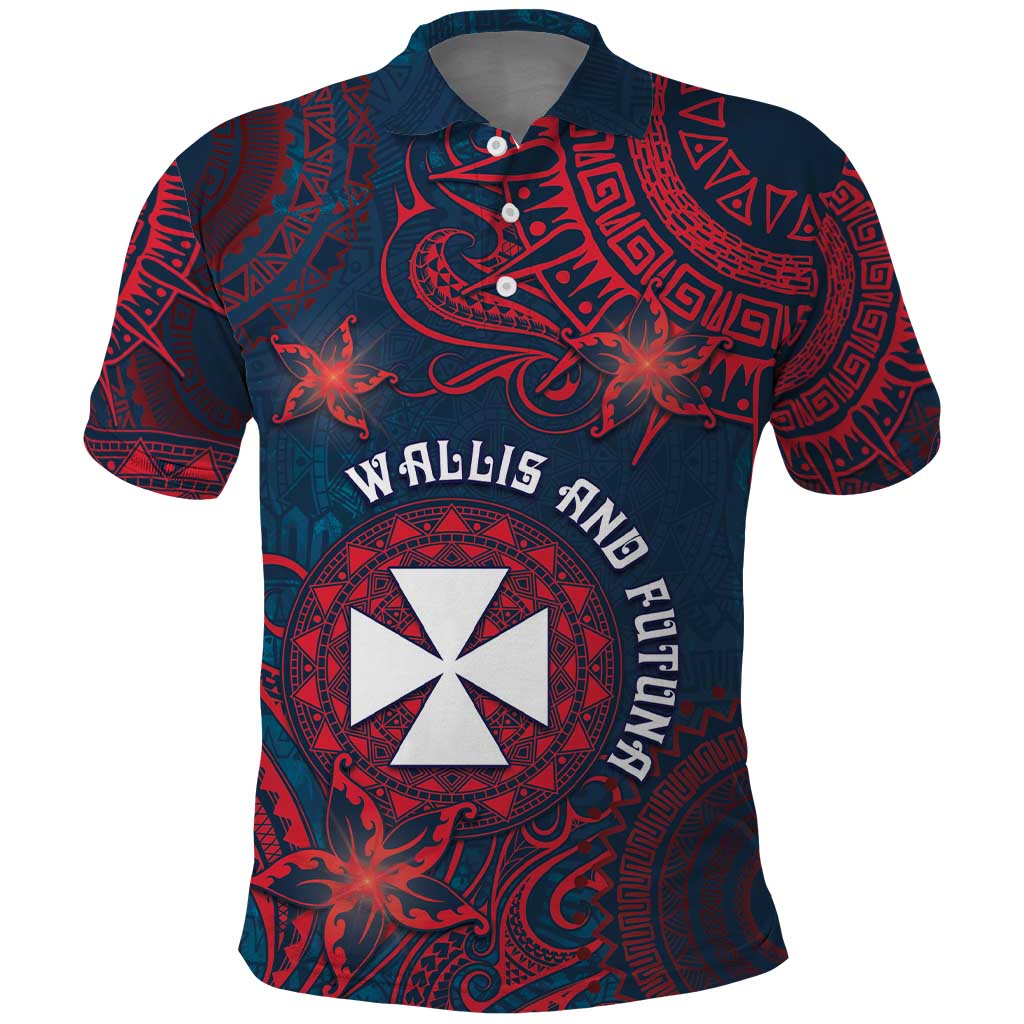 Personalised Wallis And Futuna Polo Shirt Hibiscus Polynesian Tribal Pattern